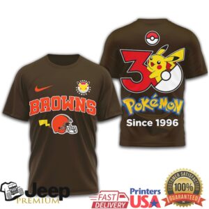 Cleveland Browns x Pokémon 30th Anniversary Pikachu T Shirt
