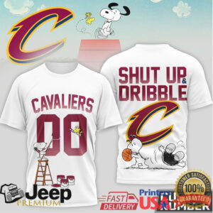 Cleveland Cavaliers Snoopy Shut Up & Dribble Custom Number T Shirt Cleveland Cavaliers Snoopy Shut Up & Dribble Custom Number T Shirt