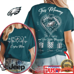 Custom Philadelphia Eagles Mommy T Shirt Football Fan Mom Personalized Kids Name Gifts Heart Design Custom Philadelphia Eagles Mommy T Shirt Football Fan Mom Personalized Kids Name Gifts Heart Design