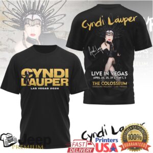 Cyndi Lauper Live in Vegas 2026 The Colosseum Official Concert T Shirt Cyndi Lauper Live in Vegas 2026 The Colosseum Official Concert T Shirt