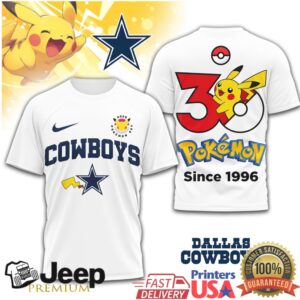 Dallas Cowboys x Pokémon 30th Anniversary Pikachu T Shirt Dallas Cowboys x Pokémon 30th Anniversary Pikachu T Shirt