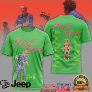 David Byrne Who Is The Guy World Tour Dates Neon Green T Shirt David Byrne Who Is The Guy World Tour Dates Neon Green T Shirt