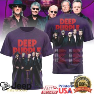 Deep Purple 2025 North American Tour Dates Commemorative T Shirt Deep Purple 2025 North American Tour Dates Commemorative T Shirt