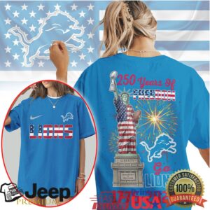 Detroit Lions 250 Years of Freedom 1776 2026 Patriotic Celebration T Shirt Detroit Lions 250 Years of Freedom 1776 2026 Patriotic Celebration T Shirt