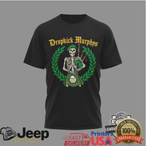Dropkick Murphys Europe & UK Tour 2026 Skeleton Bagpipes T Shirt Dropkick Murphys Europe & UK Tour 2026 Skeleton Bagpipes T Shirt
