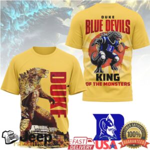 Duke Blue Devils Godzilla King of the Monsters Football T Shirt