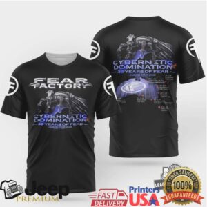 Fear Factory Cybernetic Domination 35 Years Of Fear 2026 Tour T Shirt Fear Factory Cybernetic Domination 35 Years Of Fear 2026 Tour T Shirt