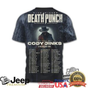 Five Finger Death Punch 20th Anniversary World Tour 2026 ft. Cody Jinks T Shirt Five Finger Death Punch 20th Anniversary World Tour 2026 ft. Cody Jinks T Shirt