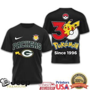 Green Bay Packers x Pokémon 30th Anniversary Pikachu T Shirt