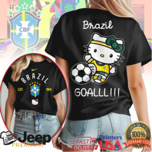 Hello Kitty Brazil Football CBF Seleção National Team T Shirt