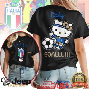 Hello Kitty Italy Football FIGC National Team Fan T Shirt Hello Kitty Italy Football FIGC National Team Fan T Shirt