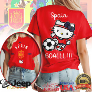 Hello Kitty Spain Football GOALLL!!! Graphic Fan T Shirt