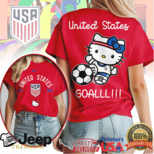 Hello Kitty USA Football USMNT USWNT National Team T Shirt