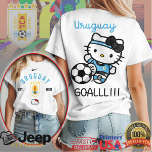 Hello Kitty Uruguay Football AUF National Team Soccer T Shirt