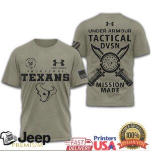 Houston Texans Under Armour Tactical DVSN Mission Made Military Olive T Shirt