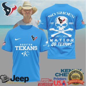 Kenny Chesney x Houston Texans No Shoes Nation Skull T Shirt Kenny Chesney x Houston Texans No Shoes Nation Skull T Shirt