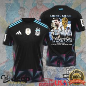 Lionel Messi Argentina 20th Anniversary World Cup Legacy T Shirt