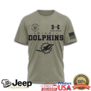 Miami Dolphins Under Armour Tactical DVSN Mission Made Military Olive T Shirt Miami Dolphins Under Armour Tactical DVSN Mission Made Military Olive T Shirt