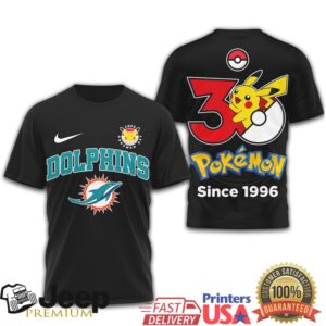 Miami Dolphins x Pokémon 30th Anniversary Pikachu T Shirt Since 1996