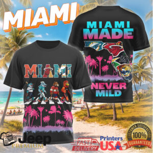 Miami Made Never Mild Florida Sports Mascot Collage T Shirt Miami Made Never Mild Florida Sports Mascot Collage T Shirt