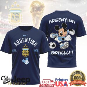 Mickey Mouse Argentina Football AFA World Champions Soccer T Shirt Mickey Mouse Argentina Football AFA World Champions Soccer T Shirt