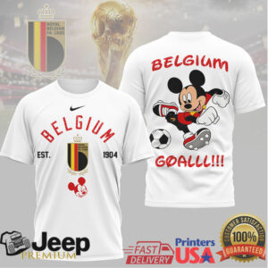Mickey Mouse Belgium National Football Team Graphic T Shirt GOALLL Edition