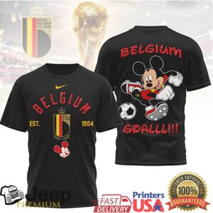 Mickey Mouse Belgium National Football Team Graphic T Shirt GOALLL Edition