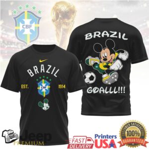 Mickey Mouse Brazil Soccer GOALLL Graphic T Shirt Mickey Mouse Brazil Soccer GOALLL Graphic T Shirt