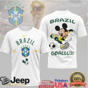 Mickey Mouse Brazil Soccer GOALLL Graphic T Shirt