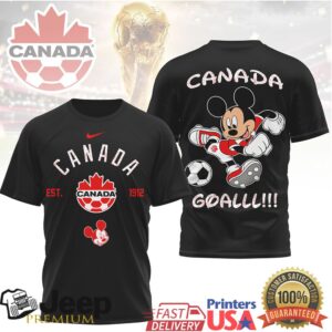 Mickey Mouse Canada Soccer National Team Fan T Shirt GOALLL Edition