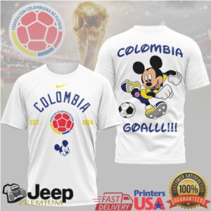 Mickey Mouse Colombia National Football Team Fan T Shirt GOALLL Edition Mickey Mouse Colombia National Football Team Fan T Shirt GOALLL Edition