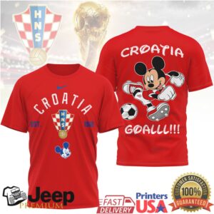 Mickey Mouse Croatia National Football Team Fan T Shirt GOALLL Edition Mickey Mouse Croatia National Football Team Fan T Shirt GOALLL Edition
