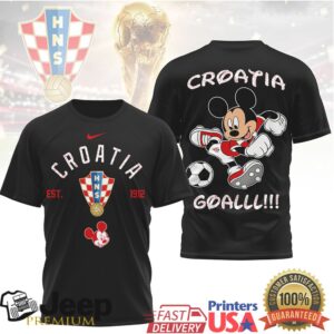 Mickey Mouse Croatia National Football Team Fan T Shirt GOALLL Edition