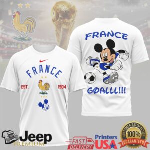 Mickey Mouse France Football FFF Rooster Graphic T Shirt Mickey Mouse France Football FFF Rooster Graphic T Shirt