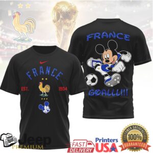 Mickey Mouse France Football FFF Rooster Graphic T Shirt