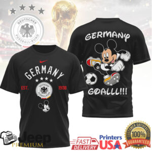 Mickey Mouse Germany National Football Team Graphic T Shirt GOALLL Edition