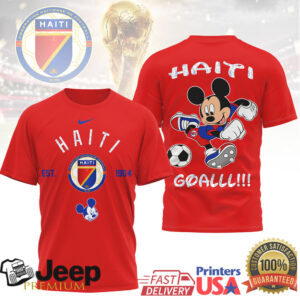 Mickey Mouse Haiti National Team Soccer Supporter T Shirt