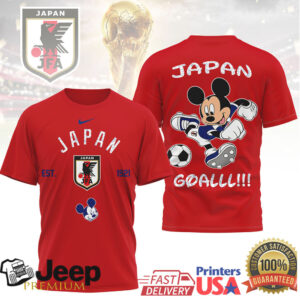 Mickey Mouse Japan JFA Samurai Blue Football T Shirt