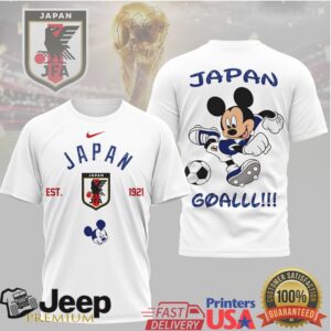 Mickey Mouse Japan JFA Samurai Blue Football T Shirt