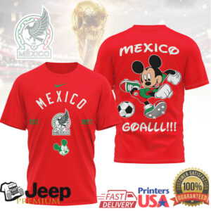 Mickey Mouse Mexico Soccer Aguila Mascot Football T Shirt