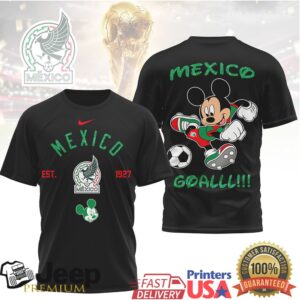 Mickey Mouse Mexico Soccer Aguila Mascot Football T Shirt