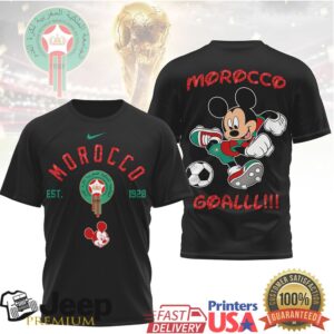 Mickey Mouse Morocco National Team Soccer Fan T Shirt