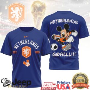 Mickey Mouse Netherlands Football KNVB Soccer Fan T Shirt Mickey Mouse Netherlands Football KNVB Soccer Fan T Shirt