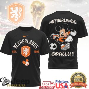 Mickey Mouse Netherlands Football KNVB Soccer Fan T Shirt