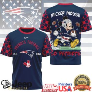 Mickey Mouse New England Patriots Football Est 1960 Graphic T Shirt Mickey Mouse New England Patriots Football Est 1960 Graphic T Shirt