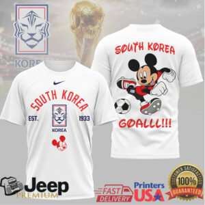 Mickey Mouse South Korea KFA Tiger Football Graphic T Shirt