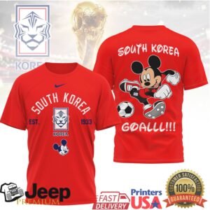 Mickey Mouse South Korea KFA Tiger Football Graphic T Shirt