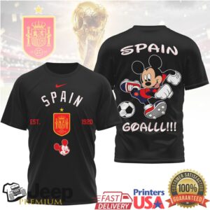 Mickey Mouse Spain National Football Team Fan T Shirt GOALLL Edition Mickey Mouse Spain National Football Team Fan T Shirt GOALLL Edition