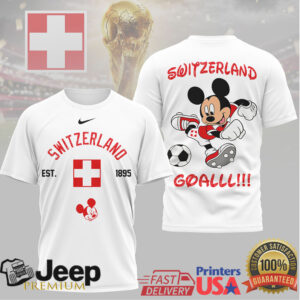 Mickey Mouse Switzerland National Football Team Graphic T Shirt GOALLL Edition