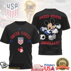 Mickey Mouse USA United States Soccer Team Graphic T Shirt GOALLL Edition